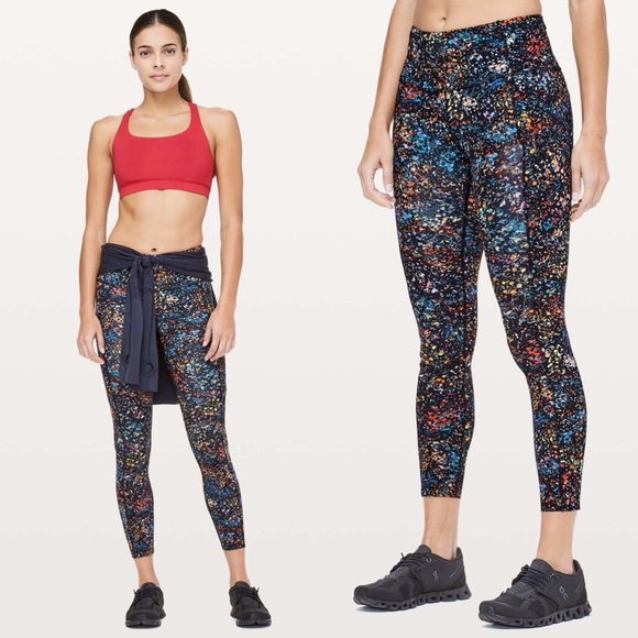 lululemon Flowerescent High Rise Fast & Free 7/8 Tights 25" Size 6 - Picture 7 of 13